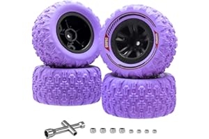 GOUP RC GOUPRC 12mm Hex RC Reifen Tires Set, 3.26 * 1.67 Inches 4PCS Sumpfkralle Schlamm Terrain Reifen Zubehör für 1/14 1/16 RC Car Crawler Buggy Truck