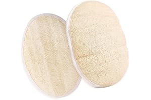 HCOVIV 2 Pièces Loofah,Eponge De Nettoyage，Luffa Naturel,Naturel Eponge Exfoliante，Tissu Éponge, Brosse, Éponge De Luffa Pour Hommes Femmes.