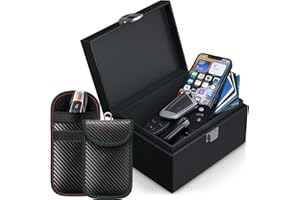 Todoxi Keyless Go Schutz Autoschlüssel Box (Extra Large Size 19 x 12 x 9 cm) mit 2 Stk Schlüsseletui Keyless Go Schutz, RFID Funkschlüssel Abschirmung Autoschlüssel Schutz Keyless Faraday Box