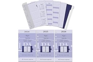‎KALPA Kalpa 6 Ringbuch Agenda Nachfüllen Personal Organizer Terminplaner Einlage Kalendereinlage Kompletsett, 2024 2025 2026, B6 Persönlich, 1 Woche auf 2 Seiten