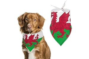 MHXYZHW4 Flag of Wales Welsh Dog Bandana Pet Scarf Triangular Bibs Kerchief Funny Printed Accessories Decoration