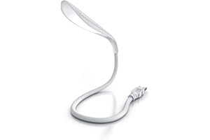 ‎CSL-COMPUTER CSL - LED Lampe – USB Anschluss – Leselampe dimmbar - flexibles LED Leselicht mit Schwanenhals - 14 LEDs – Computerlampe - 3 Helligkeitsstufen – ideal für unterwegs - für Laptop Notebook - weiß