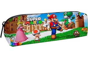 TMXKDSJ. Trousse Scolaire, Marrio Single Trousse, Fourre-Tout pour l'école, Étui à Crayons pour Filles et Garçons, Grande Capacité, Trousse Textile Rectangulaire, 20 x 5,5 x 6 cm