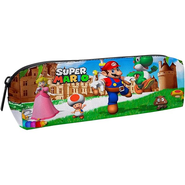 Sac De Sport Enfant Garcon Super Mario 3D - Trousse Double 3D, Trousse Pour Enfant, Idéale Pour Les Enfants D'âge Scolaire, Confortable Et Polyvalente, Qualité Et Résistance, 21 X 6 X 8