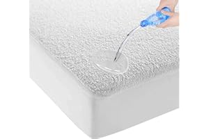 LITALENTE wasserdichte Matrize 180x220 cm - Molton Hoeslaken Badstof - Oeko-TEX - Antibakteriell - Rondom Elastiek - Wit - wasserdichte Matrize Incontinentie Matrize - 180cm x 220cm