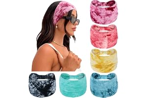 Loiluliy Pannband för Kvinnor och Flickor, Bandana Stil Hårband, Flerfärgade Mönster, 6 Pack