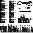 Universal DC Power Adapter Tips Kit, KUOQIY 39 PCS 5.5 X 2.1mm DC Barrel Jack Adapter, with 2 PCS Cable, for Laptop Notebook Power Supply, Compatible with Dell Toshiba Lenovo