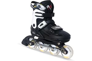 NATTORK Kids Inline Skates Adjustable Light up Wheels Blades Roller for Boys Girls- Black for Teenagers Youth Racing Car Decorations Indoor Outdoor Birthday Gift for Son and Grandson