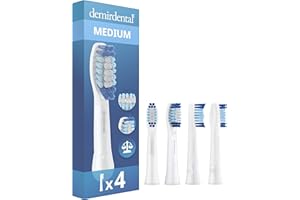 ‎DEMIRDENTAL demirdental końcówki do szczoteczek Oral-B Pulsonic, średnie, wymienne szczotki do codziennego czyszczenia, 4 sztuki