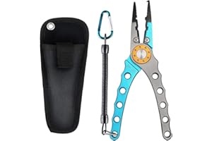 ‎SAN LIKE SAN LIKE Angeln Zangen Salzwasser Angelzange Hakenlöser, Sprengringzange Angeln Angelschnur Braid Cutter Stabiler Fishing Tackle mit Schlüsselband, Angelgeschenke für Männer