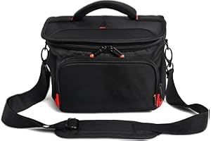 FOSOTO Funda Cámara Réflex Digital Bolsa Bandolera Fotográfica,Impermeable,Compatible con Canon EOS 2000D 4000D Nikon D7500 D5600 D3500 Sony A6400