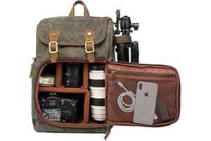 YuanWen DSLR Camera Backpack Canvas Large Capacity Open Front Waterproof Shockproof DSLR Camera Travel Bag Travel Bag