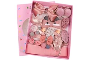 FANSHIONTIDE 18 Pieces Children Hair Bow Clips Set, Little Girl Kid Hair Pin Hair Accessories for Christmas Birthday Children's Day Gift (Pink)