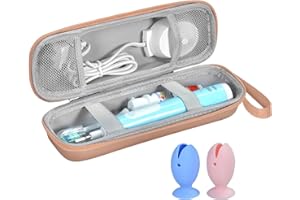 TUNYINSH Elektrische Zahnbürste Reiseetui für Oral-B/Oral-B Pro/Phlips Sonicare Electric Toothbrush, Tragbare Hartschalen Reisetasche Reise-etui mit 2pcs Zahnbürsten Kopf Silikon Schutzhülle(Roségold)