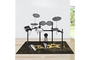 YEMELI Drum Rug, Non-Slip Soundproof Carpet, Professional Rectangle Electronic Jazz Drum Kit Mat - R-120 x 80 cm