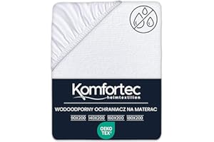 Komfortec Wodoszczelny ochraniacz na materac 180 x 200 cm, oddychający i miękki pokrowiec ochronny na materac, certyfikat Oeko-Tex, wygodny i trwały