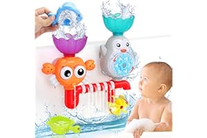 AIERRSON Baby Bath Toys Suction Toys,Preschool Kids Pinguine Water Toys with Suction Cups for Toddler Bath Toys, Educational Sensory Toys for 1+ Year Old Boys Girls Gifts, Sensory Toys for Autism