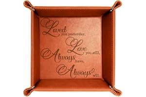 Kate Posh - Loved You todayday, Love You Still, Always Have Always Will Graved Leather Catchall Valet, Our 3rd Wedding Anniversary, 3 Years as Husband & ‿Wife, Gifts for Her, Him (Natural Leather)