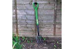 Unibos Garden Border Digging Fork - Gardening Hand Tool Carbon Steel 4 Tooth Handle Heavy Duty | Cultivating All Types Of Soil | Garden Pitchfork Tool For Gardening & Digging With Handles