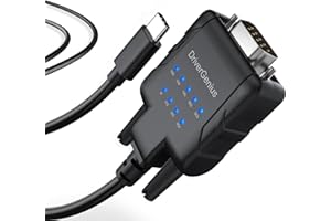 DriverGenius SerialPulseX Series | 1-Port USB-C auf RS232 (DB9) Adapter – Für SPS-Programmierung, Robotersteuerung, Datenerfassung, Embedded-Systeme | Kompatibel mit Windows 11, macOS 15