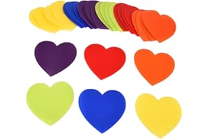 JERLIFLYER Marker do dywanów, poliester gra dla dzieci Aktywność w pomieszczeniach kolorowy dywan 30 szt. Markery dywanowe do domu w klasie, przedszkole(heart)