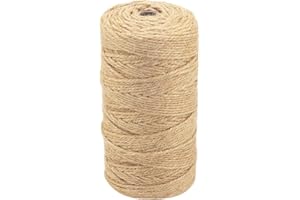 Hilpaty Corda di Iuta Naturale 3mm 200M Spago Corda per Decorativa, Giardinaggio, Artigianato, Fai da te, Imballaggio Regalo, Floricoltura