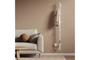 EMKE Scaldasalviette Elettrico da bagno, termostato intelligente WiFi, scaldasalviette elettrico a barra singola, 150 cm di altezza, Bianco