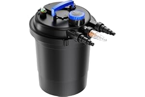 Wiltec CPF-250 Filtre de Bassin à Pression avec stérilisation UV - 420 x 420 x 500 mm - 11 W/étang 10000 l Max. / réservoir 25 l - Nettoyage Facile - Filtration Eau à Grand débit