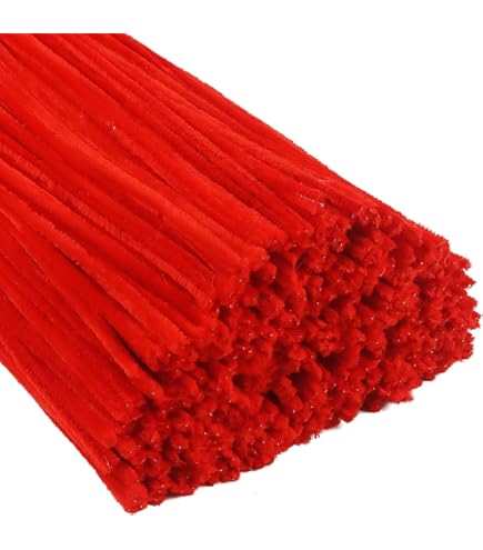 TOAOB 100 stuks Pijpenragers 4 Verschillende Rood Pijpenragers om te Knutselen Chenilledraad 30 cm x 6 mm met Zelfklevend Wiebelogen voor Creatieve doe-het-zelf Handwerk Decoratie TOAOB 100 stuks Pijpenragers 4 Verschillende Rood Pijpenragers om te Knutselen Chenilledraad 30 cm x 6 mm met Zelfklevend Wiebelogen voor Creatieve doe-het-zelf Handwerk Decoratie