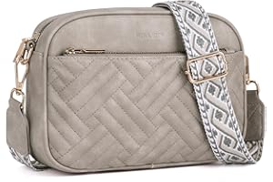 Roulens Małe pikowane torby crossbody dla kobiet wegańskie torebki na ramię ze skóry PU, torebki damskie z szerokim paskiem