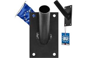 KOTARBAU® Support de Drapeau à 1 Compartiment à Visser - Support Mural - Noir - 70 x 110 mm