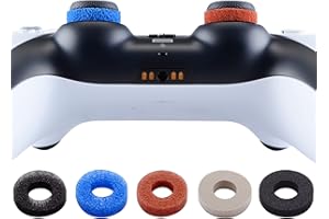 PlayVital 5 Paare 4 Farben Thumbstick Premium Stoßdämpfer Ring Kappen Zubehör Zielhilfe für ps5/für ps4/für Xbox-Serie X/S/für Xbox One/Xbox 360/für NSP Controller mit 3 verschiedenen Stärken