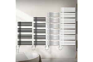 ECD Germany Iron EM Design Badheizkörper Elektrisch mit Heizstab 900W - 600 x 1600 mm - Anthrazit - Designheizkörper Paneelheizkörper Heizkörper Handtuchwärmer Handtuchtrockner