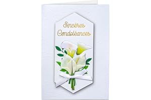 Joli Coon Papeterie Carte de condoléances SIGNATURE - Carte de condoléance avec enveloppe en papier premium et autocollant cachet