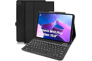 COEZFE Funda con Teclado para Lenovo Tab M10 Plus 3rd Gen 10.6”, Funda Teclado para Lenovo M10 Plus 3rd Gen (TB-125FU/128FU/128XU), Español Ñ Teclado Bluetooth Magnético para Lenovo M10 Plus 3rd Gen, Negro