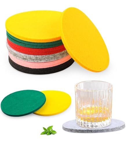 GILDE Untersetzer-Set, 2er Pack, Rund, Filz, Mit Maritimen Motiven – 10 Cm Durchmesser
