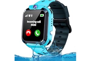 PUHIUYOI GPS Reloj Inteligente Niño, Smartwatch Niños Telefón y Llamadas, Reloj GPS Niños Localizador, IP68 Impermeable, SOS, Chat de Voz, Cámara, Juegos, Despertador, Estudiantes Niño Niña Regalo para Años