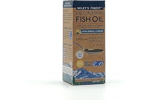WILEY'S FINEST Wiley’s Finest Peak Omega-3 Liquid 2300mg EPA + DHA Omega-3 Natural Wild Alaskan Fish Oil Food Supplement 25 Servings Lemon Flavour