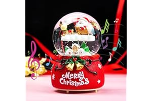 BERELIN Schneekugel Laterne Musical, Weihnachtslaterne Led mit Schneegestöber, Glitter Schneeflocken Beleuchtet Santa Claus dekorative Laterne als Weihnachtsdeko Tischdeko, Erwachsene Kinder Geschenk (Groß)