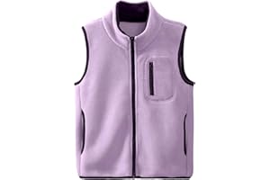 ANIMQUE Bambini Gilet in Pile Collo Alto Senza Maniche Giacca Pile Polare Gilet Tinta Unita Genitore-Bambino Leggero Top Capispalla