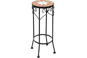 DanDiBo Blumenhocker Mosaik Rund 46 cm Blumenständer 12011 Beistelltisch Pflanzenständer Mosaiktisch