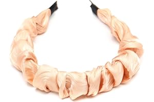 QinGoo Serre-tête Bandeau en satin pour femme Accessoires de cheveux pour filles- 1 pièce(Orange clair)