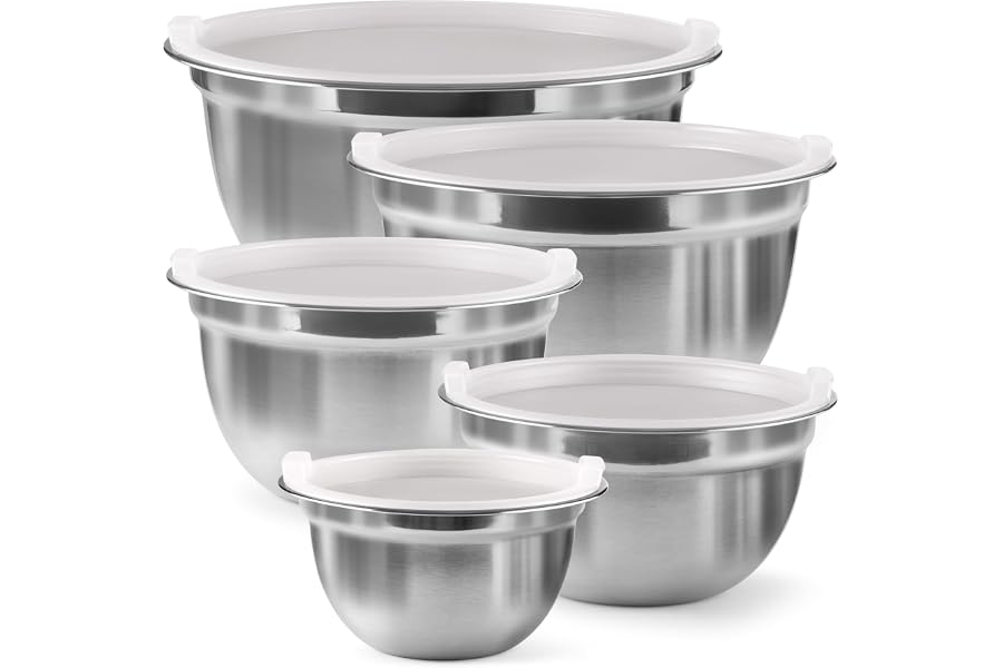 FineDine Stainless Steel Mixing Bowls, Set of 5