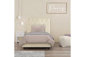 OnNuvo Letto Paris Singolo 80 x 190 PARIS, Beige, Marchio Italiano di Qualità, Doghe INDIPENDENTI Rinforzate, Materiali e Finiture PREMIUM, Sistema Doghe Antirumore, Montaggio Facile e Veloce