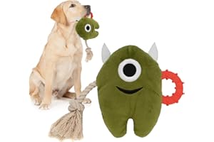 Onmygogo Jouet couineur en peluche durable pour chiens de petite, moyenne et grande race de monstres (vert)