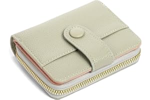 Adiwo Carteras de Mujer, Mini Cuero Monedero con Cremallera, Monedero Pequeño con RFID, Tarjetero con 5 Ranuras, Pequeño y Liviano, Diseño Minimalista, Fácil de Transportar（Gris）