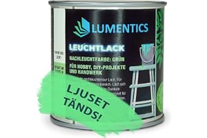 LUMENTICS lack självlysande grön 250 ml – lyser i mörkret – självlysande akrylbaserad färg – ljusfärg fosforescerande – tillv