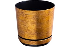 KORAD Blumentopf/Übertopf Antikes Gold 18 cm - Pflanzkübel aus Hochwertiger Kunststoff - Dekorativer Gold Topf für Pflanzen