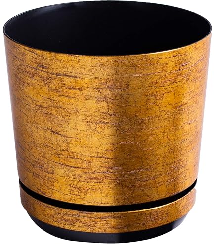 Nuptio 2 Pezzi Vaso da Fiori Vaso Dorato Vaso da Fiori in Metallo Vaso con Foro di Drenaggio, Organizzatore per la Conservazione Regali Decorativi per Matrimonio Soggiorno Balcone