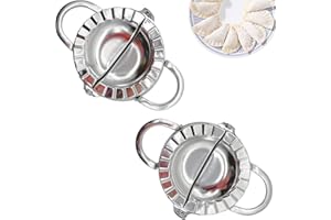 PEZEEU Stampo per Ravioli Stampi per Ravioli Piccoli Dumpling Machine Maker Raviolatrice - 2 pezzi Ø 7,5 cm Formine per Ravioli in Acciaio Inox Attrezzo Accessorio per Ravioli Dumpling